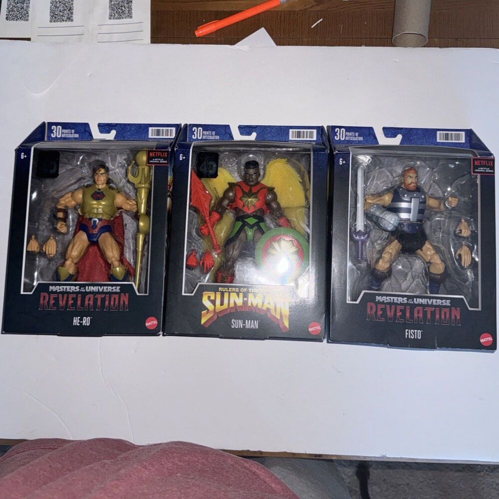 Masters Universe Revelation Masterverse Fisto MOTU Figure He-Ro Rulers Sun Lot